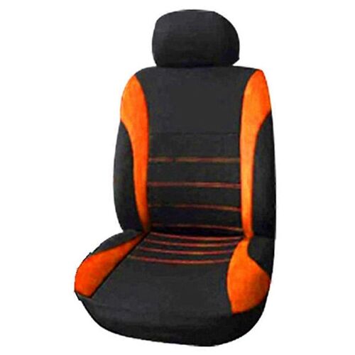 Housses De Siège Auto Avant Airbag Avant Prêt,Ensemble De 2 Pièces (Noir + Orange)