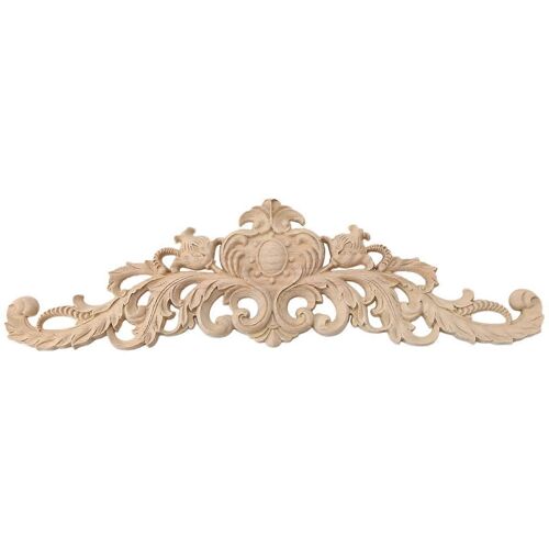 40x12cm Bois D'hévéa Sculpté Applique Meubles Décalcomanie Couleur Du Bois