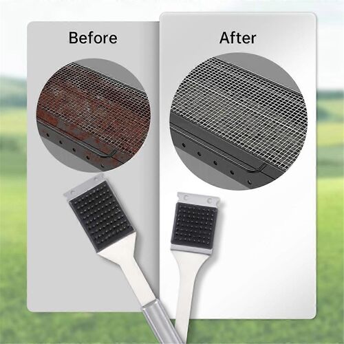 Brosse pour barbecue,16,5 et 14 pouces,en fil métallique,pour barbecue extérieur