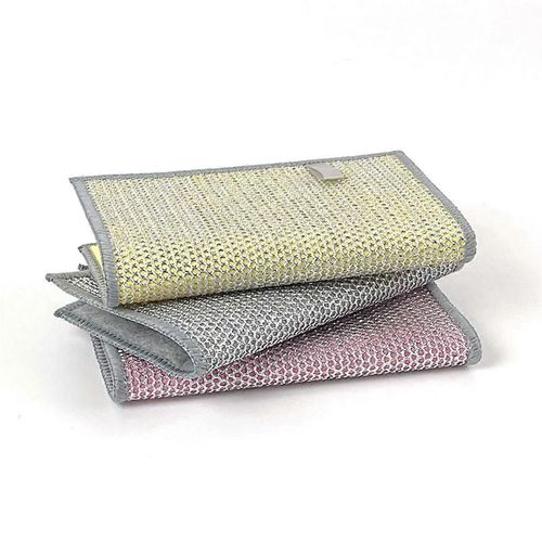 5Pcs Chiffons de lavage à vaisselle polyvalents Tampons de récurage réutilisables,rose