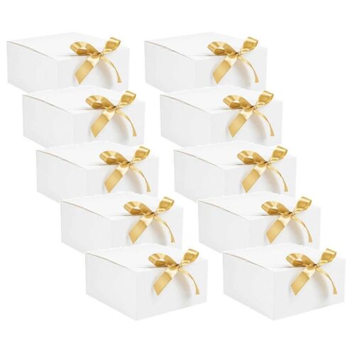 Paquet de 10 boîtes-cadeaux blanches avec couvercles,boîte de proposition de garçons d'honneur 8X8X4 pouces