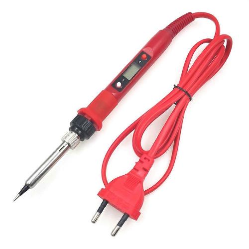 Fer à souder LCD à température réglable Outil de soudage UE Plug Rouge