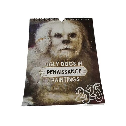 2025 Calendrier Mural Art - Calendrier Mural Spécial Épais Robuste Laide Chien