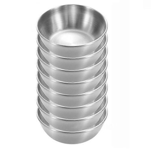 Paquet De 8 Plats De Sauce Soja En Acier Inoxydable,Bol De Soucoupes Individuelles