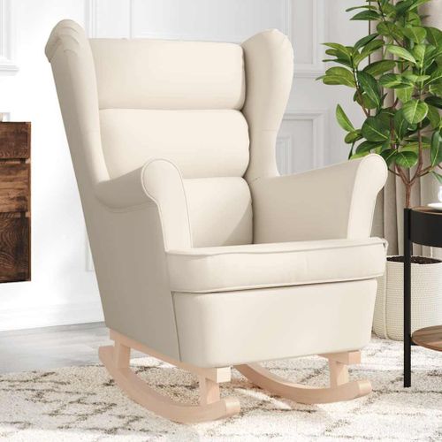 Vidaxl Chaise À Bascule Crème 74x90x102 Cm Tissu