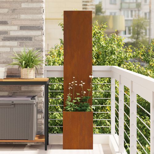Vidaxl Jardinier Avec Panneau Décoratif Rouillé 32 X 140 Cm