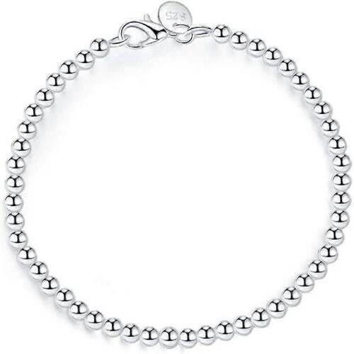 Ventes Promotionnelles Bracelet En Argent Pour Femmes,Charmant Bracelet Rétro En Argent Sterling 925 Pour Femmes Mode 4mm Boule Perle Bijoux Soutien-Gorge En Argent Personnalisé