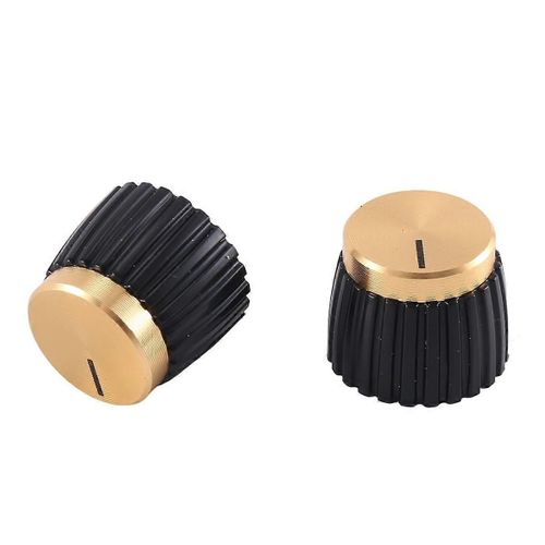 10pcs Guitare Ampli Boutons Push-On Noir + Or Capuchon Pour Amplificateur Marshall