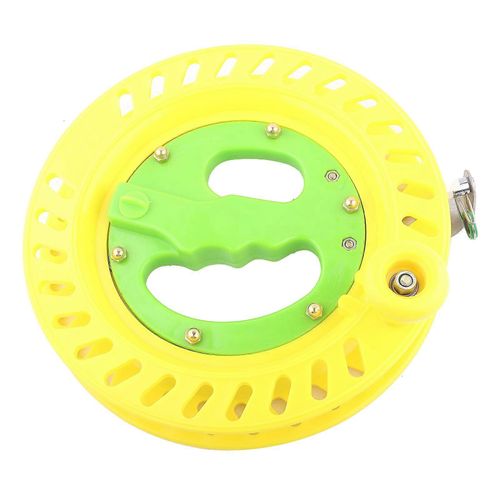 22cm En Plastique Durable Cerf-Volant De Pêche Ligne Bobine Bobine Support De Roue Outil D'enroulement Accessoire (Jaune)