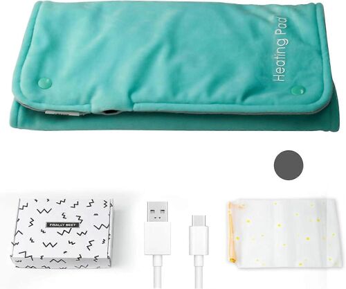 Couverture Électrique Coussin Chauffant Chargeur Usb Température Constante Portable Main Genouillère (Vert)