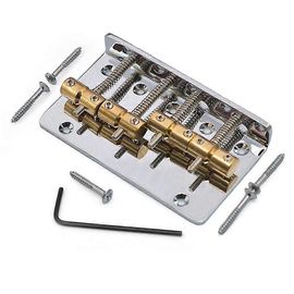 4 Cordes Fixe En Laiton Selle Pont Tirer Plaque De Corde Pour Accessoires De Basse Électrique À 5 Cordes