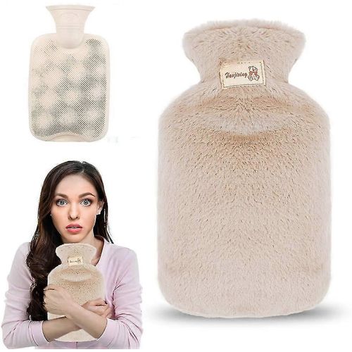 Bouillotte Avec Couvercle,Bouillotte De 800 Ml Avec Couvercle En Peluche
