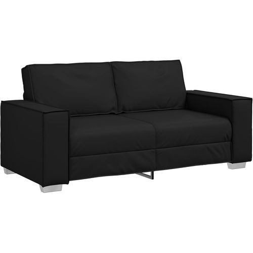 Canapé Loveseat Noir 140 Cm En Simili Cuir