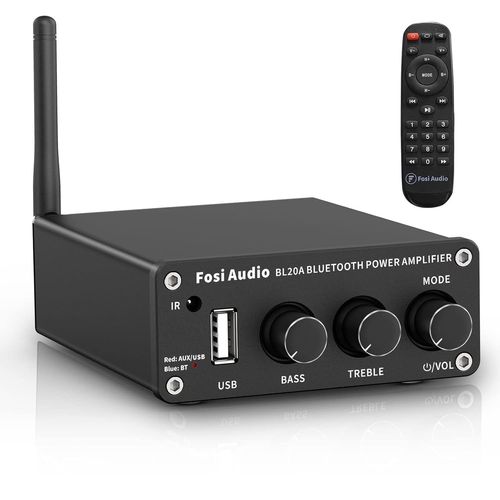 Bl20A 200Watt Audio Amplificateur Hifi Bluetooth 5.0 Home Audio Stereo Amplifier Mini Hi-Fi Class D Integrated Amp U-Disk Aux With Remote Control For Home Cinema