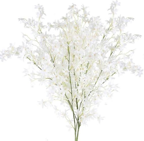 3pcs Artificiel Blanc Cerisier Fleurs 115CM Sakura Soie Fleur Bouquet Fausse Fleur Sakura Déco pour Vase Maison Table Jardin Arrangement Floral