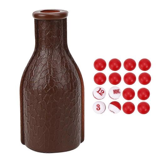 Shaker De Billard Avec 16 Boules Numérotées Et Boîte À Dés - Accessoires De Billard - Marron