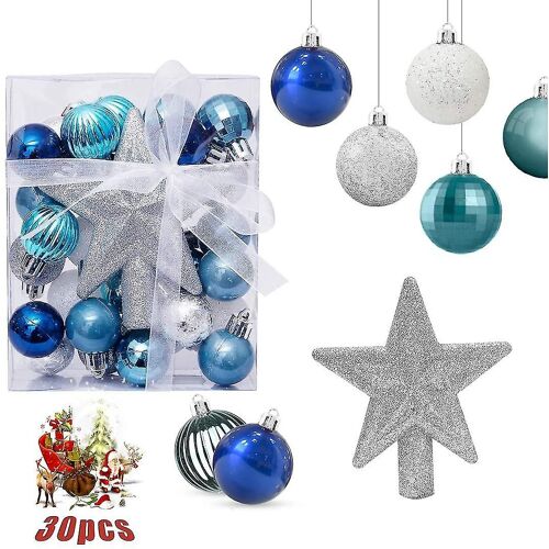 30pcs Décoration d'Arbre de Noël Boule de Boules Minuscules Paillettes Décoré de Boules