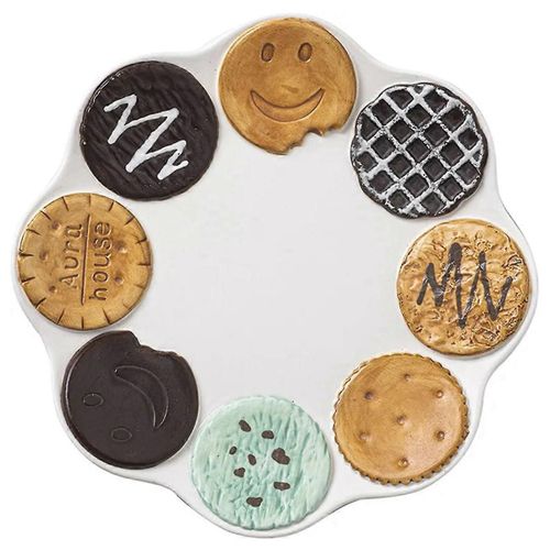 Assiette À Dessert De Bureau En Céramique Mignonne,Multicolore,Assiette À Biscuits Colorée