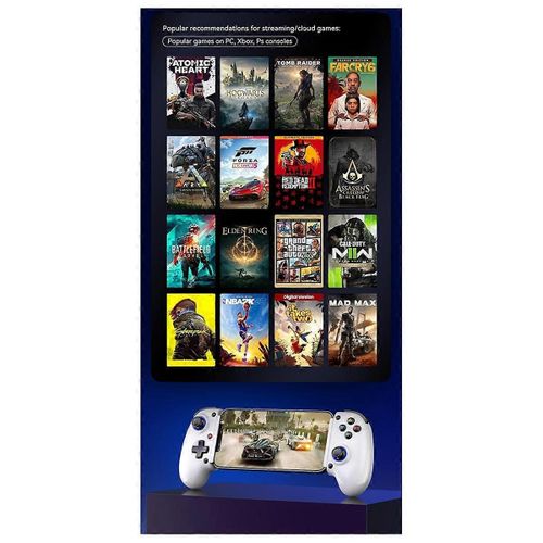 Manette De Jeu Rafraîchissante Extensible D10s Pour Tablette Android Ios Blanc