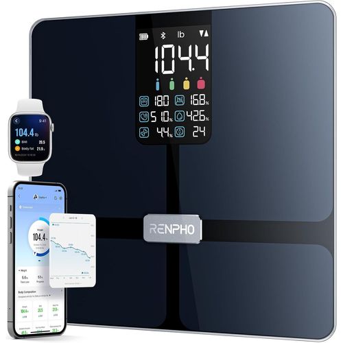 Lbgwp60-Balance Pese Personne Avec Grand Écran, Balance Impédancemètre Ultra Précis, Pese Personnes Intelligente Avec Application, Balance Connectée Ito, Noir, Elis 2x