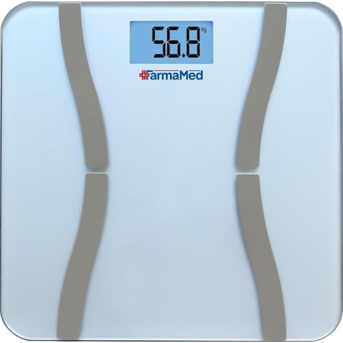 Farmamed Pèse Personne Impédancemètre, Balance Bluetooth Électronique Numérique, Ios Et Android, Technologie Bia (Poids, Graisse Corporelle, Masse Musculaire, Protéines, Imc, Eau)