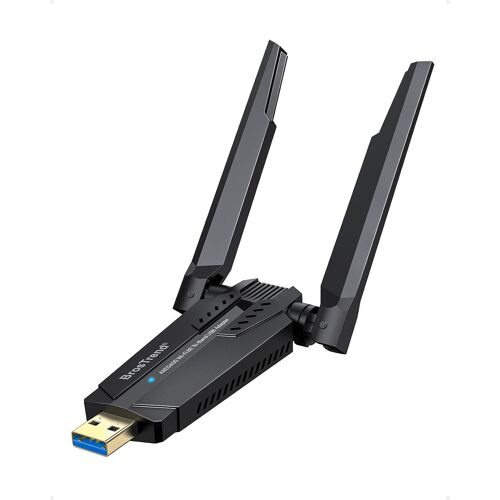 VornixorSarlshop-5400Mbps Clé WiFi 6E Puissante Tri-Bande 6GHz / 5GHz / 2.4GHz, AXE5400 Clé WiFi 6 USB Longue Portée Cle Wi-FI pour PC, Antenne Wi-FI PC Dongle, Adaptateur USB, Compatible avec Window