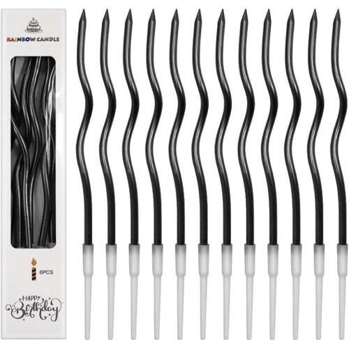 Mevronisshop-Lot De 12 Bougies De Gâteau D'anniversaire Longues Fines, Bougie Métalliques En Spirale, Bougies Anniversaire Adulte Et Enfant, Bougies De Cupcake Minces Pour La Décoration De Fête De Ma