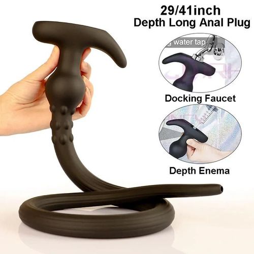 Plug Anal Creux En Silicone Souple De 105cm De Long, Lavement Bdsm, Rinçage, Plug Anal Long, Jouets Sexuels Anaux Pour Femmes Et Hommes 150ml Enema Tool