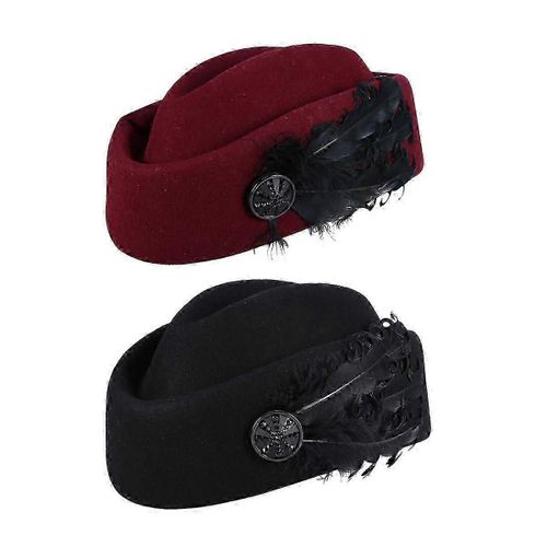 Noir Béret Chapeau Femmes Mode Accessoire Vintage Bonnet En Laine 1set Automne