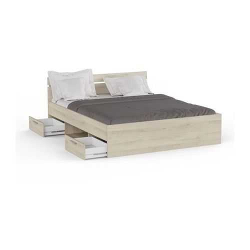 Lit Double En Bois "Michigan" - 160 X 200 Cm - Marron