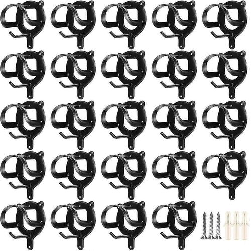 Lot De 10 Supports Métalliques Pour Brides De Cheval - Supports De Licol Durables Avec Tubes Et Vis, Noir