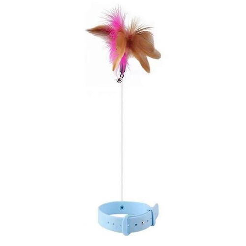 Bleu Interactif Cat-Toys Funny Teaser Stick Avec Cloche Animaux De Compagnie Collier Jouer Teaser Baguette Jouet D'entraînement