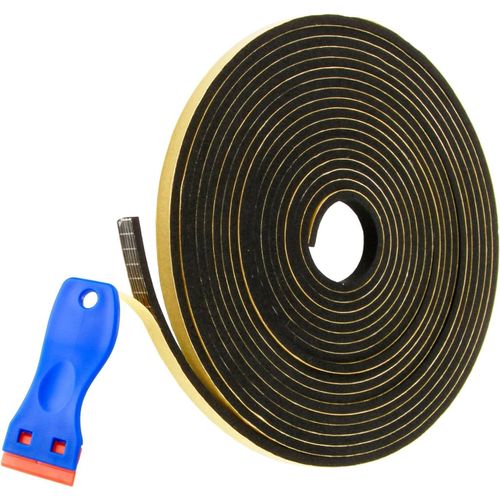 ChenQuanSarl-Joint Mousse Adhésif Autocollant, 5M Joint Pour Plaque De Cuisson Avec Petit Grattoir, 6 X 3Mm X 5M Joint Plaque De Cuisson, Grattoir Plaque Vitrocéramique, Pour Évier Et Cuisinières Éle