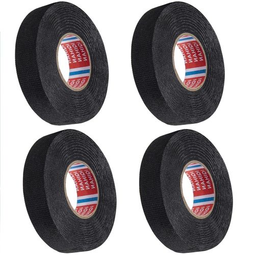 Chenquansarl-Ruban Adhésif Isolant Noir, 4 Rouleaux Ruban De Tissu Automobile Résistant À La Chaleur, Bande Circuit De Faisceau De Câblage Pour Électricien Câbles De Voiture Moto Moteur, 9 Mm X 15 M