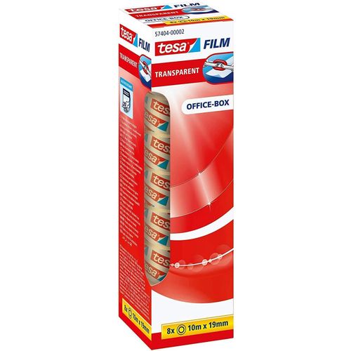 ChenQuanSarl-Film Ruban Adhésif Transparent - Résistant Au Vieillissement Et Au Déchirement - Rubans Avec Grande Adhérence, 10 M X 19 Mm - Pack De 8 Rubans