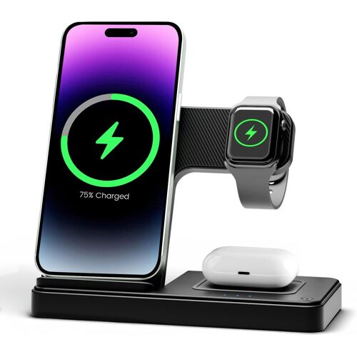 Induction Charger For Iphone 3 In 1: Charging Station For Iphone 16e 16 15 14 13 12 11 Pro Max For Apple Watch Series 10 To 2 Se Ultra For Airpods Pro 2 3 4, Wireless Charger For Office Home