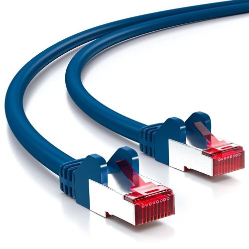 TIANYI-20m CAT6 Câble Réseau - Blindage PIMF S/FTP CAT-6 RJ45 Câble Ethernet - LAN DSL Routeur Modem Point d'Accès Patch Panels - Bleu