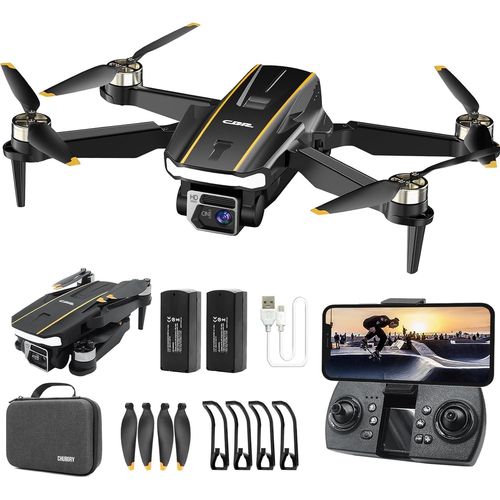 Asfasfq-Brushless Super Endurance Foldable Quadcopter Drone For Beginners¿40+ Mins Flight Time,Wi-Fi Drone With 120°Wide-Angle 4k Hd Camera, Brushless Motor, Follow Me, Dual Cameras(2 Batteries)-Chubory