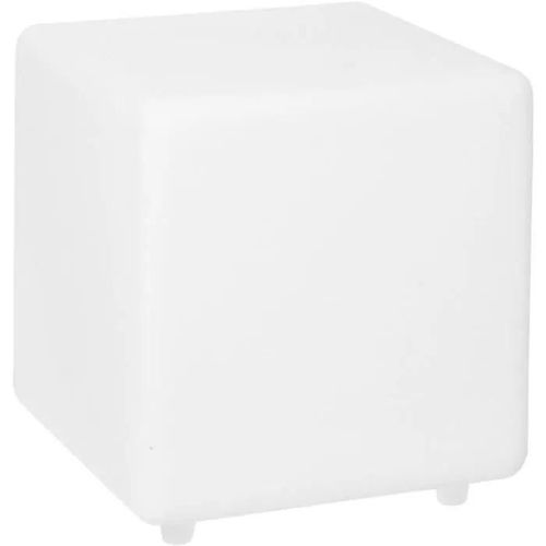 Cube Solaire Lumineux Multicolore Casy Blanc Plastique H30cm
