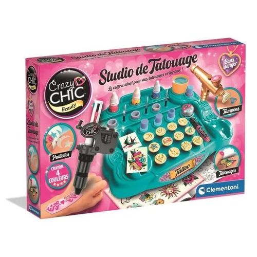 Clementoni - Studio De Tatouage Pour Enfant - A Partir De 7 Ans Multicolore
