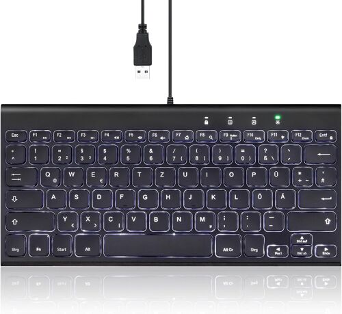 PERIBOARD-429 DE USB Clavier Allemand, QWERTZ Noir éclairé