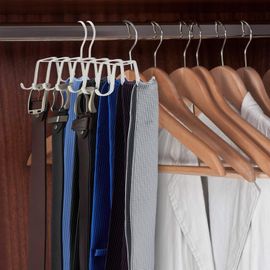 Porte-Ceintures,Lot De 2,Porte-Cravates,Aussi Pour Foulards,Cintre En Métal,Organiseur Armoire,14 Crochets,Cuivré