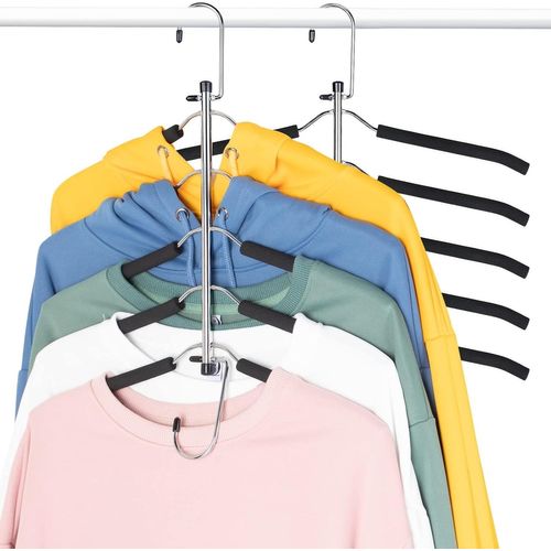 ASFASFq-Lot de 2 cintres pour économiser de l'espace pour Les vêtements - Mise à Niveau des cintres antidérapants Plusieurs Couches Closet Organisateur et Rangement pour Manteau, Pantalon, écharpe, C