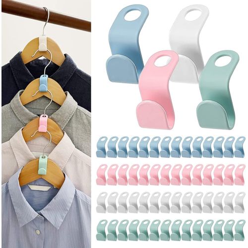 Maas-Lot De 60 Crochets De Connexion Pour Vêtements, Gain De Place, Crochets De Connexion Pour Cravates, Sacs, Penderie, Multicolore