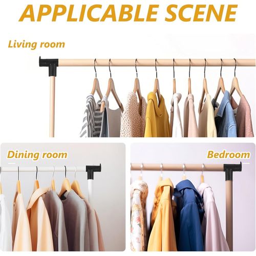2 Pièces Connecteurs Angles Droits En Plastique Noir Pour Portant À Vêtements Accessoires Pratiques Pour Étagères Télescopiques Adaptés À Différentes Tailles