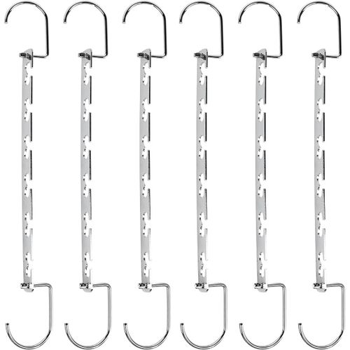 Letnerny-Lot De 6 Cintres De 26 Cm En Métal Pour Rangement De Garde-Robe, Cintres Peu Encombrants, Crochets De Connexion Antidérapants Pour Cintres Multiples