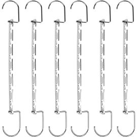 Letnerny-Lot De 6 Cintres De 26 Cm En Métal Pour Rangement De Garde-Robe, Cintres Peu Encombrants, Crochets De Connexion Antidérapants Pour Cintres Multiples