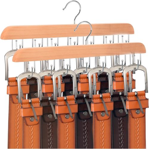 Chicslick-Porte-Ceintures En Bois, Porte-Cravates Pour Homme, Porte-Ceintures D'armoire, Porte-Cravates, Organisateur Pour Armoire De Ceinture En Bois Naturel Pour Accessoires Hijab Pour Et Échar[X1154]