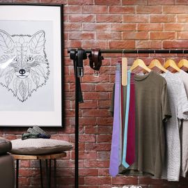 Cintres Cravates,Rangement de 20 Cravates,Support Cravates Armoire,Crochet pivote à 360°,en Bois,Nature