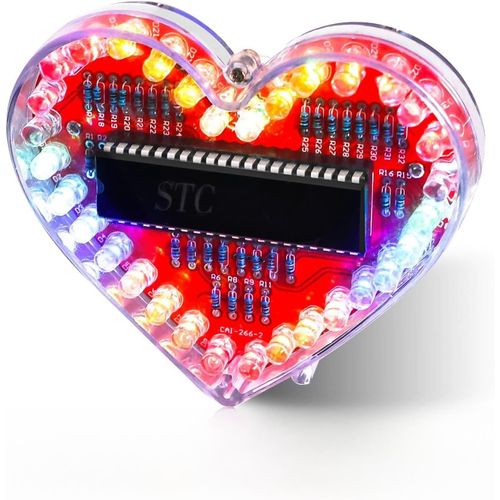 meimie-Kit D'Exercices De Soudure Led Diy En Forme De C?ur-Kit De Soudure À Led Diy Pour Étudiants,Kit De Soudure,Formation Et Enseignement-7 Couleurs-Lampes Led Décoratives-Cadeau